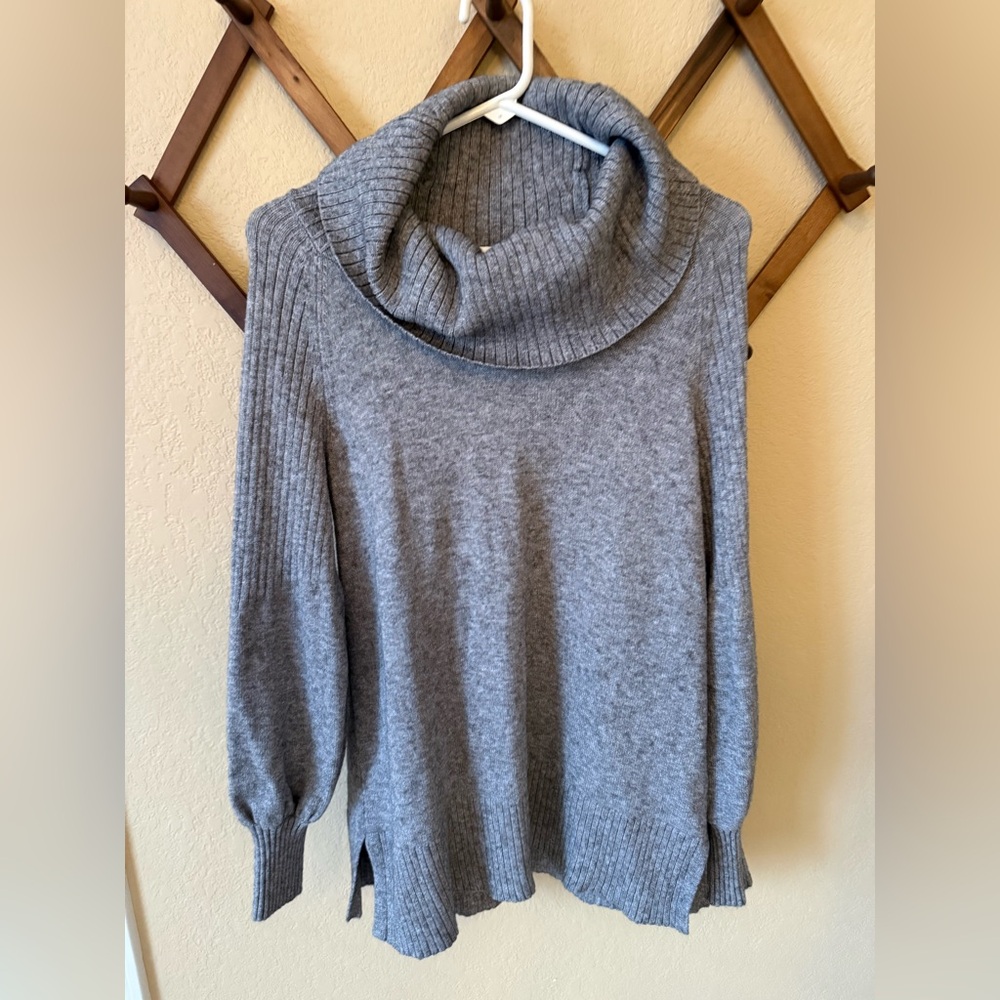 Anthropologie Gray Cowl Neck Sweater